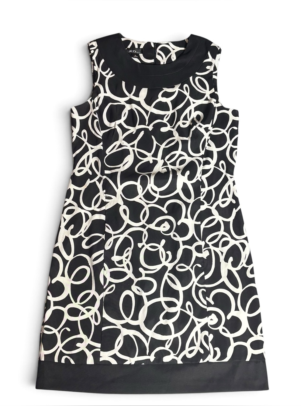 Alyx Black White Abstract Sheath Dress Size 12